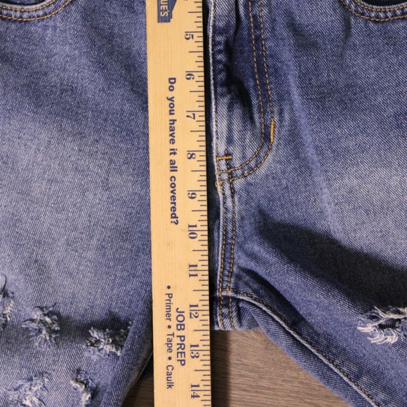 0285-Nova Men Distressed Flare Jeans Size 30 – Blue Ripped Denim - Picture 4 of 10